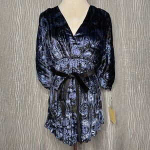 Trevan Empire Waist Velvet Belted Tunic
